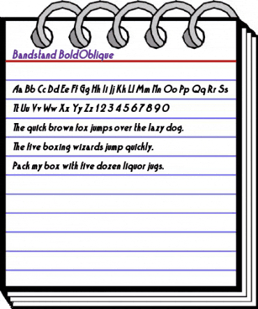 Bandstand BoldOblique animated font preview Bandstand BoldOblique animated font preview