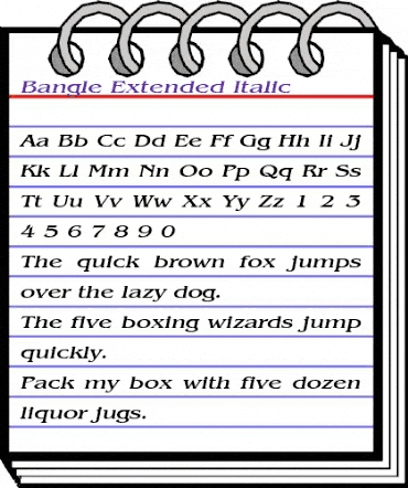 Bangle-Extended Italic animated font preview Bangle-Extended Italic animated font preview