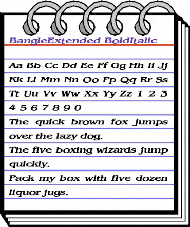 BangleExtended BoldItalic animated font preview BangleExtended BoldItalic animated font preview