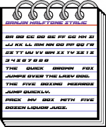 Banjin Halftone Italic Italic animated font preview Banjin Halftone Italic Italic animated font preview