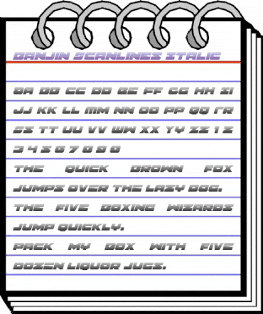 Banjin Scanlines Italic Italic animated font preview