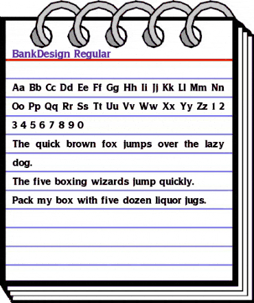 BankDesign Regular animated font preview