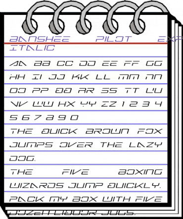 Banshee Pilot Expanded Italic Expanded Italic animated font preview