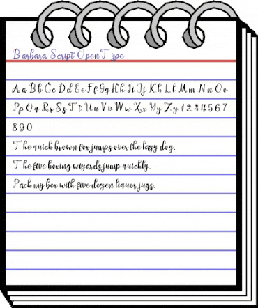 Barbara Script Regular animated font preview Barbara Script Regular animated font preview