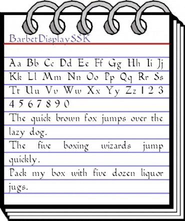 BarbetDisplaySSK Regular animated font preview