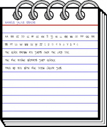 Barbies Jalous Sisters Handwriting animated font preview