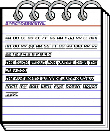 Barcade Semi-Italic Semi-Italic animated font preview Barcade Semi-Italic Semi-Italic animated font preview