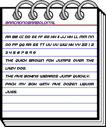 Barcade No Bar Bold Italic Bold Italic animated font preview