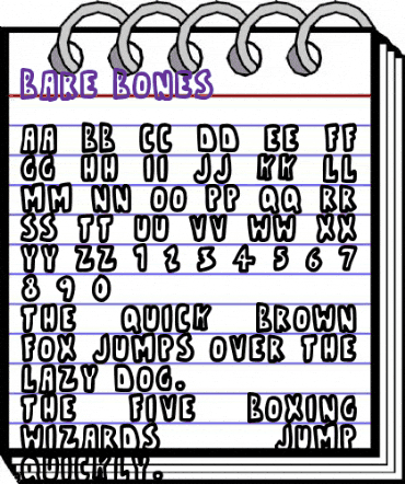 Bare Bones Regular animated font preview