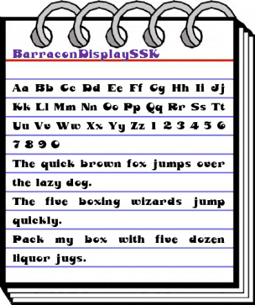 BarraconDisplaySSK Regular animated font preview