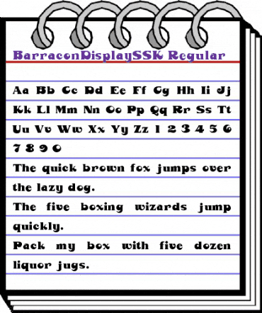 BarraconDisplaySSK Regular animated font preview