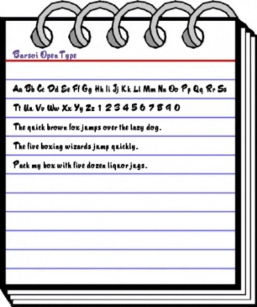 Barsoi Regular animated font preview Barsoi Regular animated font preview