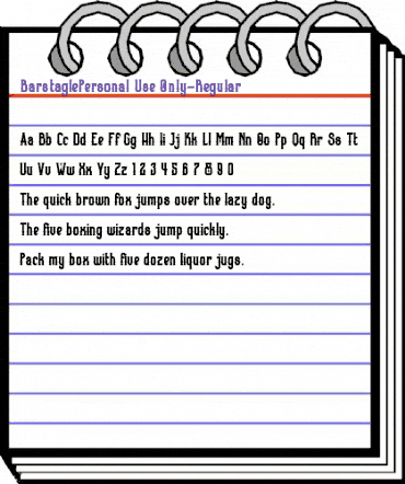 Barstagle Personal Use Only Regular animated font preview