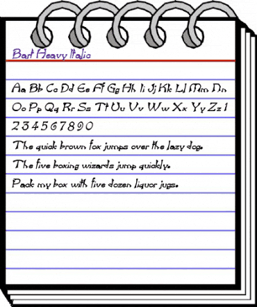 Bart Heavy Italic animated font preview Bart Heavy Italic animated font preview