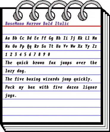BaseMono-Narrow BoldItalic animated font preview