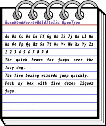BaseMono NarrowBoldItalic animated font preview