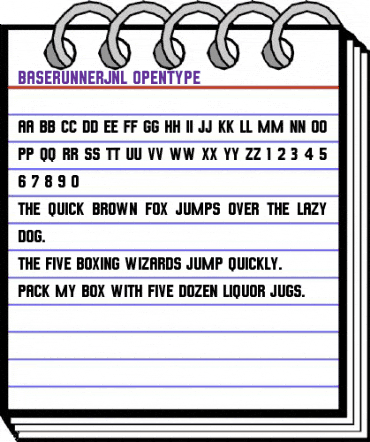 Base Runner JNL Regular animated font preview