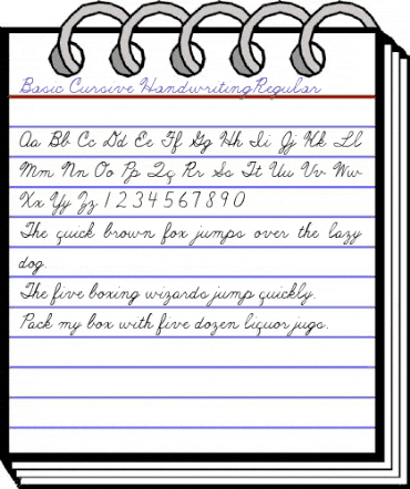 Basic Cursive HandwritingRegular animated font preview