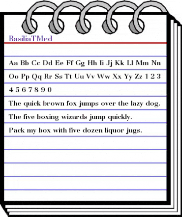 BasiliaTMed Regular animated font preview