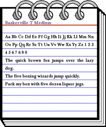 Baskerville T Regular animated font preview