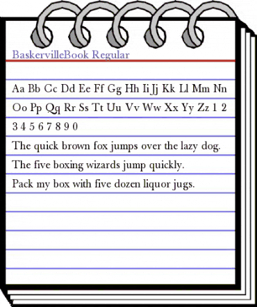 BaskervilleBook Regular animated font preview