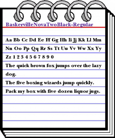 BaskervilleNovaTwoBlack Regular animated font preview