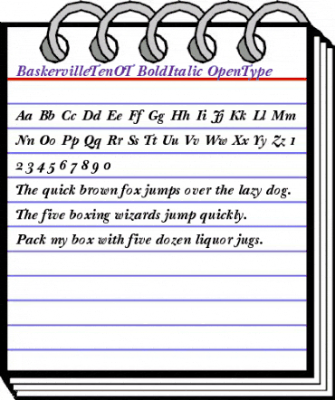Baskerville Ten OT Bold Italic animated font preview Baskerville Ten OT Bold Italic animated font preview