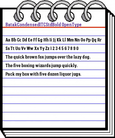 Batak Condensed ITC Std Bold animated font preview