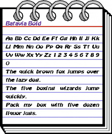 Batavia Bold animated font preview