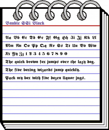 Bauble SSi Black animated font preview