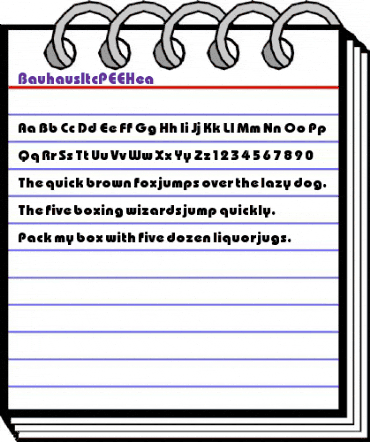 BauhausItcPEEHea Regular animated font preview