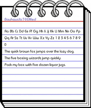 BauhausItcTEEMed Regular animated font preview