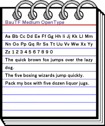 BauTF-Medium Regular animated font preview