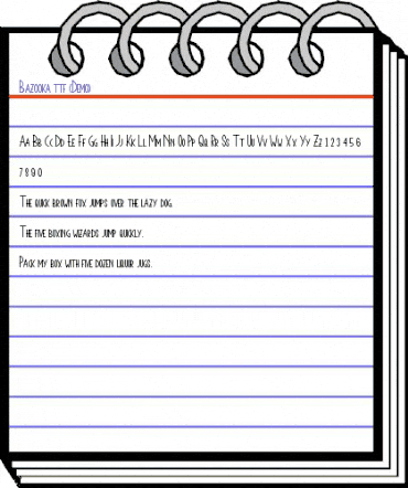 THE BAZOOKA (Demo) Regular animated font preview