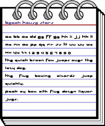 Beach House stars Regular animated font preview