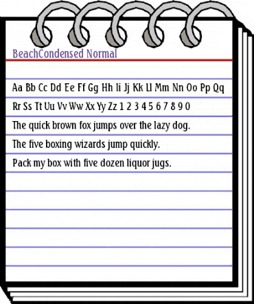 BeachCondensed Normal animated font preview BeachCondensed Normal animated font preview