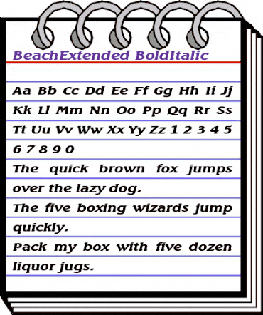 BeachExtended BoldItalic animated font preview