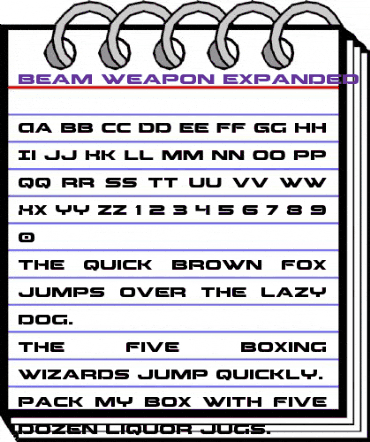 Beam Weapon Expanded Expanded animated font preview Beam Weapon Expanded Expanded animated font preview