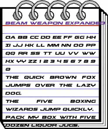 Beam Weapon Expanded Italic Expanded Italic animated font preview Beam Weapon Expanded Italic Expanded Italic animated font preview