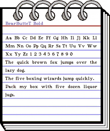 BearButteT Bold animated font preview