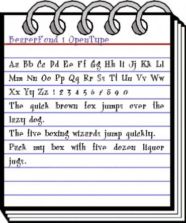 bearerFond Regular animated font preview