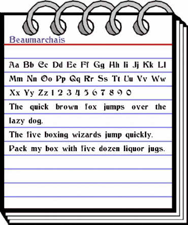 Beaumarchais Regular animated font preview Beaumarchais Regular animated font preview