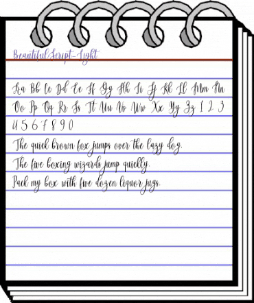 Beautiful Script Light animated font preview Beautiful Script Light animated font preview