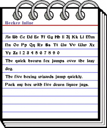 Becker Inline Regular animated font preview