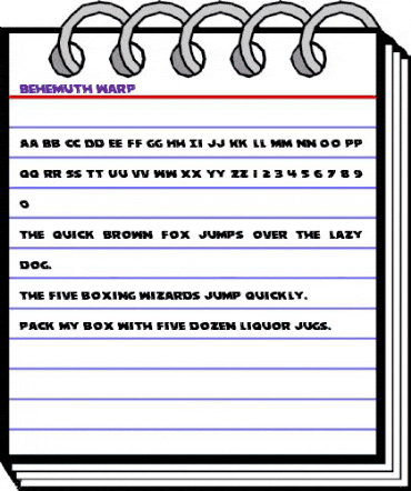 Behemuth Warped Regular animated font preview Behemuth Warped Regular animated font preview