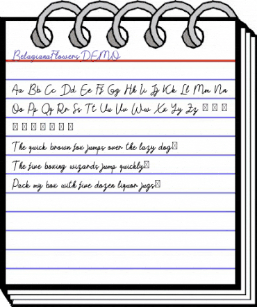 BelagianaFlowersDEMO Regular animated font preview BelagianaFlowersDEMO Regular animated font preview