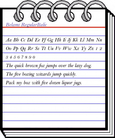 Belami RegularItalic animated font preview Belami RegularItalic animated font preview