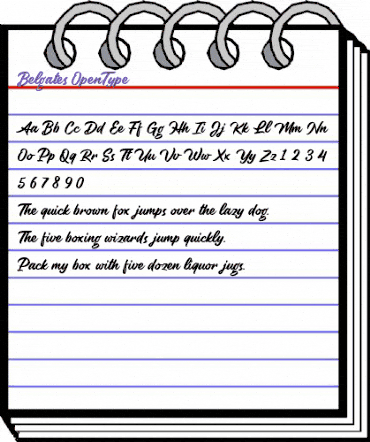 Belgates Regular animated font preview