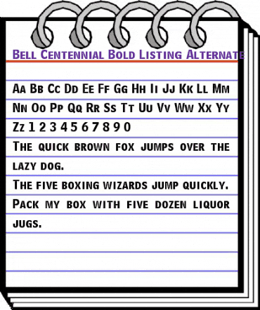 Bell Centennial BoldListingAlt Regular animated font preview