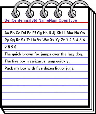 Bell Centennial Std Name & Number animated font preview Bell Centennial Std Name & Number animated font preview